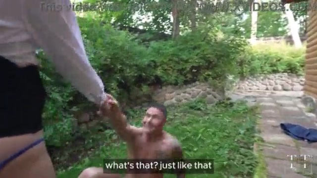 Gardener's Steamy Sofa Session - Curvy Brunette Rides Neighbor in Reverse Cowgirl Position